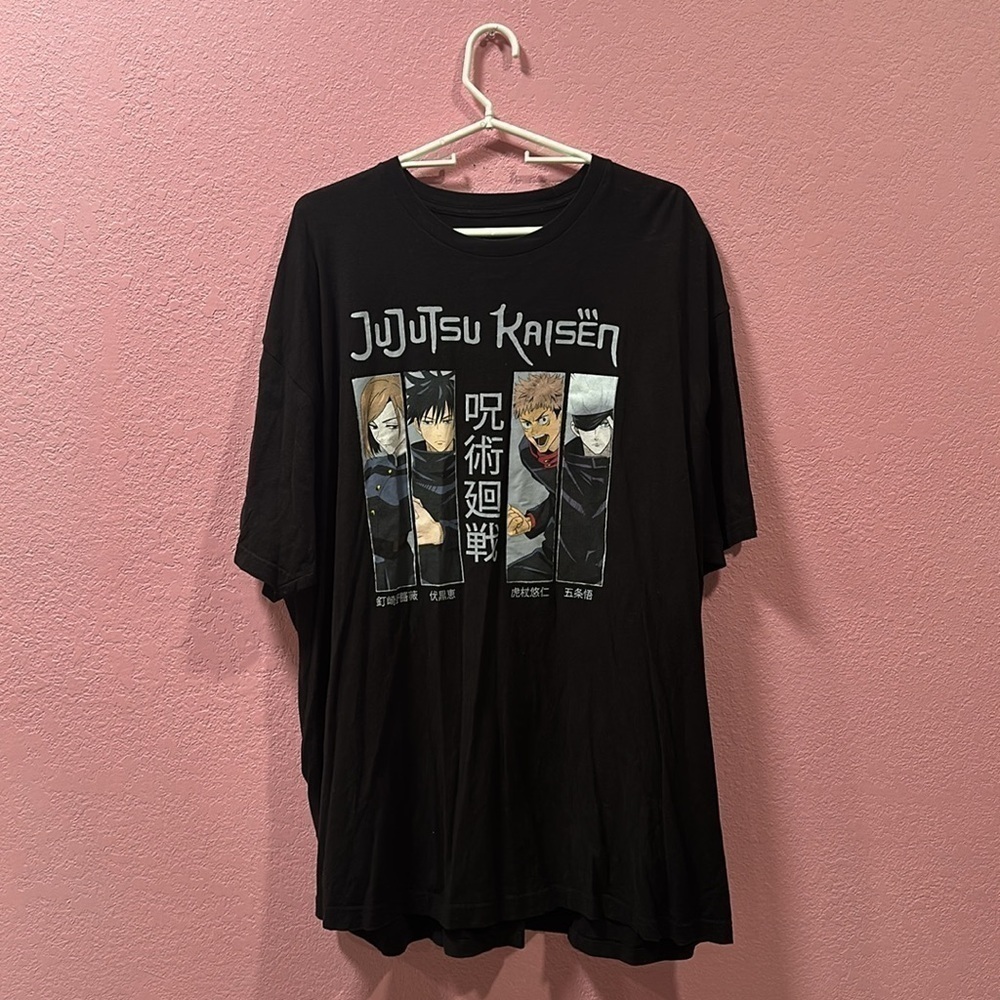 JUJUTSU KAISEN Anime Graphic Black T-Shirt Size 3XL NC0158